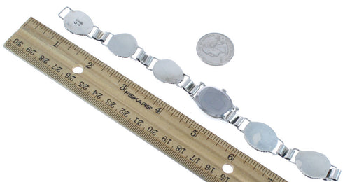 Native American Turquoise and Twisted Sterling Silver Link Watch CB118262